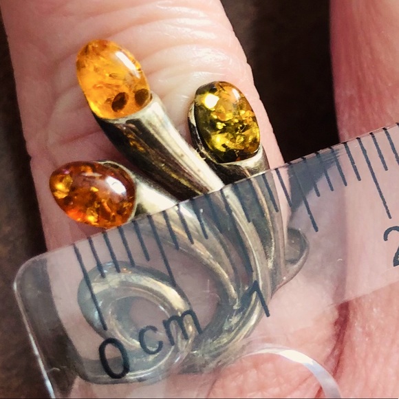 Amber sterling silver ring NWOT - Picture 2 of 4